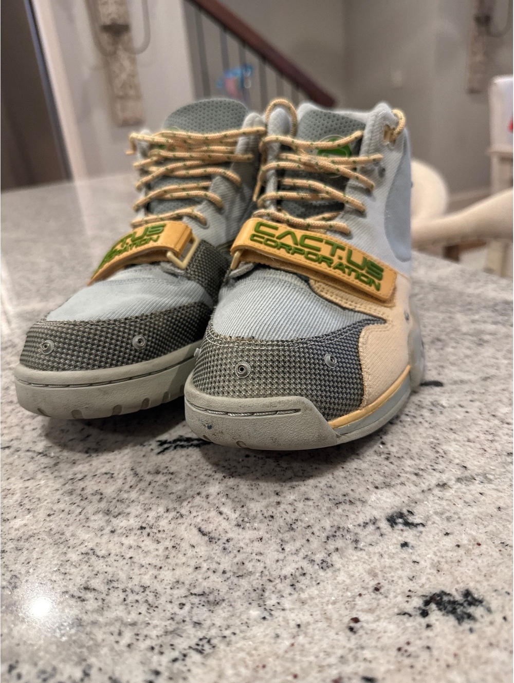 Preowned Mens Size12 Nike Air Trainer 1 SP Travis Scott "Grey Haze"